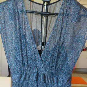Anthropologie Metallic Silver Dress